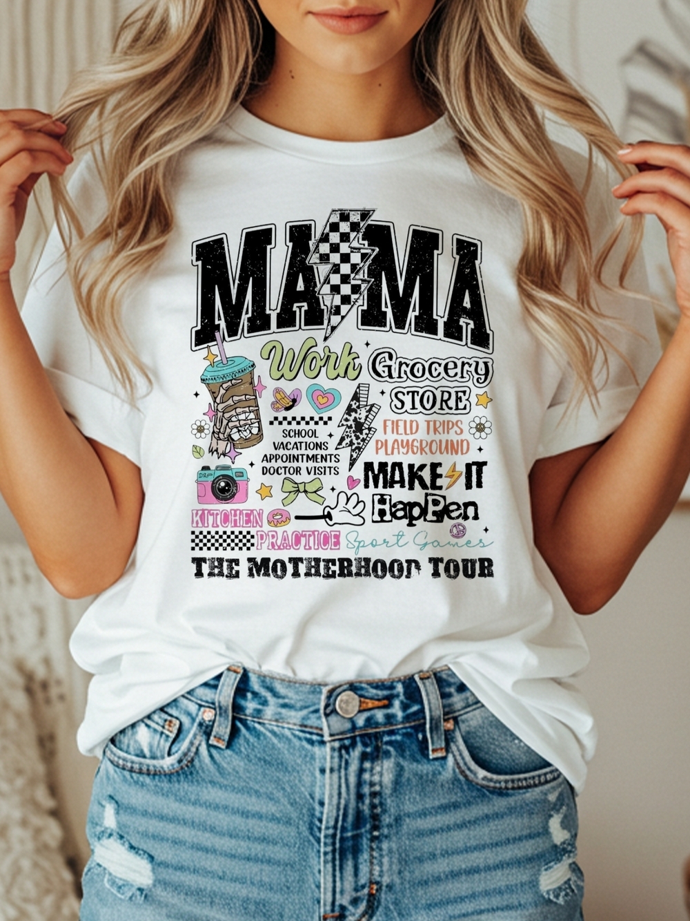 Mama Graphic Tee - White Casual Kids Shirt & Top Motherhood Tour